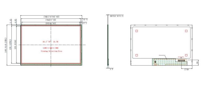 IPS 1280x800 Resolution HD TFT LCD Display 10.1 Inch 350 Nits LVDS LCD Module 0