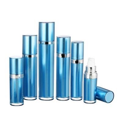 Chine bouteille acrylique bleue vide en plastique de lotion de rond classique de 50ml 100ml avec la pompe à vendre
