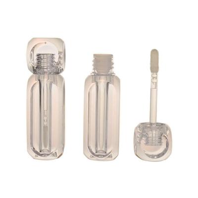 China Fancy 3ml PETG Clear Empty Unique Square Lip Gloss Container for sale