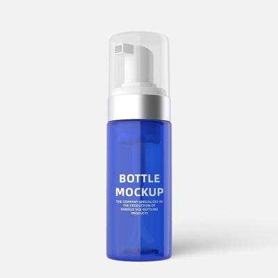 China 100ml 200ml Blue Plastic Lotion Pump Bottle Foaming Pump Bottle For Face Cleanser for sale
