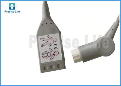 China Cabo da ligação ECG do monitor paciente M1510A 3 do pH com 12 código de cor do conector AHA à venda