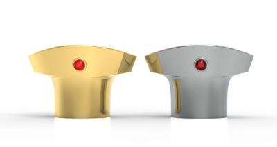 Chine Chapeaux de luxe ronds d'or de parfum de Zamak pour la bouteille en verre du parfum EAF15 à vendre