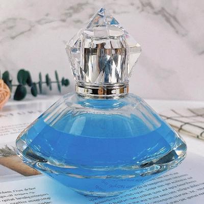 China Wholesale High-Grade Glass Perfume Bottles 75ml Shaped Crystal White Glass Transparent Perfume Bottles Can Be Equipped W for sale