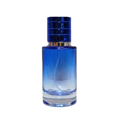 China Hot spot 30ML50ML cylindrical perfume bottle straight round spray bottle high-end screw perfume glass bottle for sale