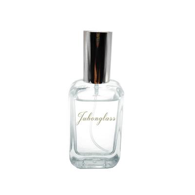 China La botella de perfume 30ML rocía la botella de vidrio rectangular de gama alta del perfume de la boca del tornillo de botella de perfume en existencia en venta