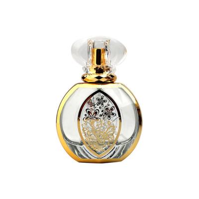 China La botella de perfume 50ML electrochapó la botella de perfume redonda tallada ULTRAVIOLETA de perfume de la botella de perfume de la botella de alto grado del espray en venta