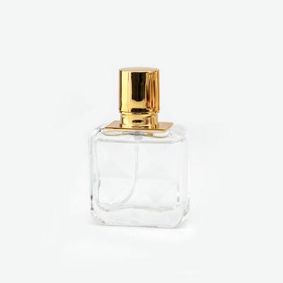 China Garrafa portátil transparente de vidro do pulverizador de perfume da garrafa de perfume da garrafa de vidro do quadrado da garrafa de perfume 30ml do nível superior à venda