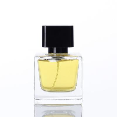 China Wholesale 30ml 50ml 100ml Square Transparent Perfume Glass Bottle Subpackage Spray Empty Perfume Bottle With Lid for sale