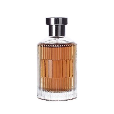 China 10ml100ml Slanted Shoulder Stripe Fine Spray Perfume Bottle Advanced Glass Perfume Bottle for sale