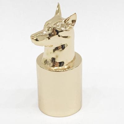 China High Polished Metal Dog Snap Zamak Perfume Bottle Cap for sale