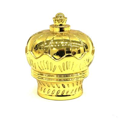 China Light Gold Metal Crown Type Zamac Perfume Bottle Cap for sale
