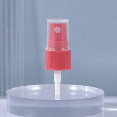 China Small Sample Of Red Perfume Spray Head Bottled Pump Head 20 Teeth Portable Disinfection Bottle Spray Head for sale