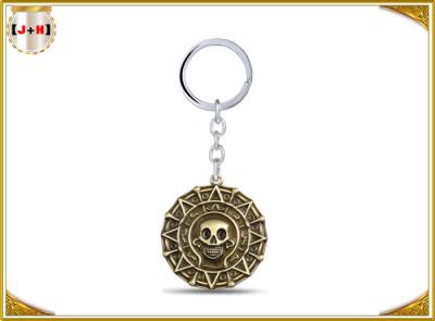 China Personalized Small Metal Key Chain Rings For Collections Gifts Skull Shaped Brass Plating for sale