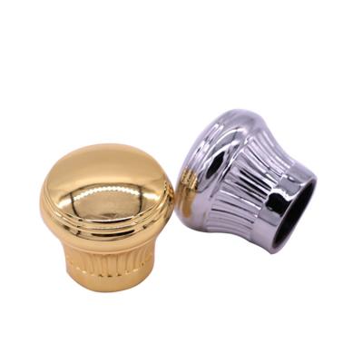 China Round Top Golden Cap Perfume Bottle Zinc Alloy Perfume Caps For 18mm Sprayer for sale