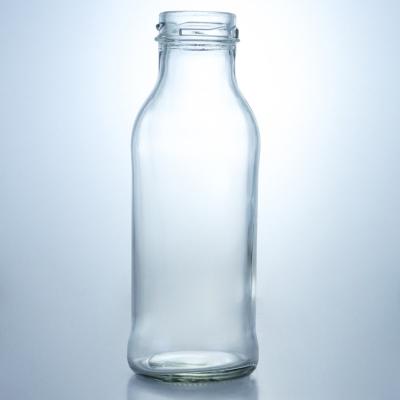 China Body Material Glass Glass Juice Coffee Bottle With Screw Lid Clear Milk Bottle 250Ml 500Ml for sale