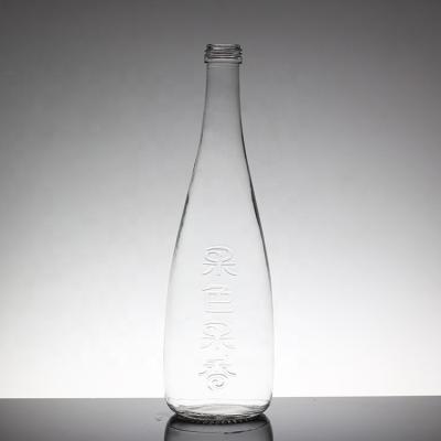 China 500ml Soft Beverage Glass Water Bottle with Transparent Design and Screw Cap Lid for sale