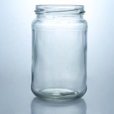 China Metal Lid Honey Jam Round Food Grade Glass Jar with Custom Straight Edge Clear Glass for sale