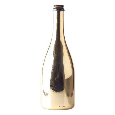 China Botellas de vidrio de champán de oro personalizadas con tapa de plástico para material de cuerpo de vidrio en venta