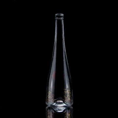 China Impresión de pantalla en forma de cono Vodka Whisky Liquor Botella de vidrio de 750 ml con vidrio de Super Flint en venta