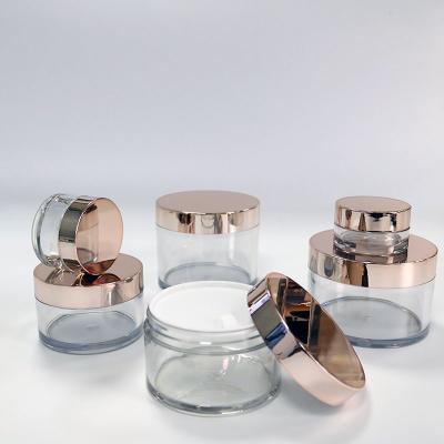 China Empty Refillable Screw Cap Glass Cosmetic Jars Customized Logo 5g 10g 15g 30g 50g 80g 100g 200g à venda