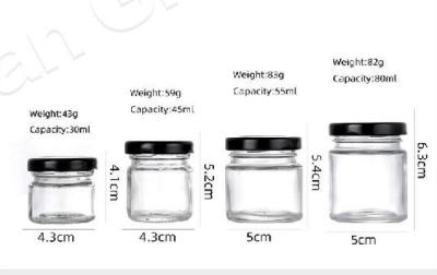 China Clear Empty Square Honey Food Glass Jar Packaging With Metal Lid 50ml - 650ml à venda