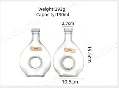 China 100 - 500ml Transparent Glass Bottle For Red Wine Vodka Whisky Rum for sale
