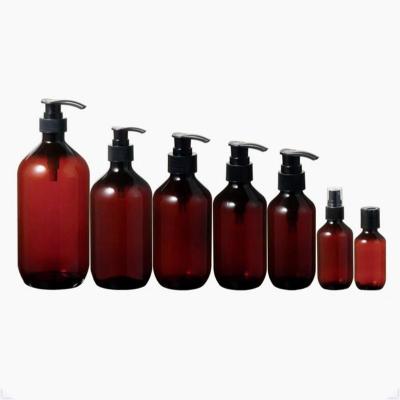 China Amber Shampoo PET Plastic Packaging Bottle 30ml 50ml 60ml 100ml 150ml 200ml 250ml for sale