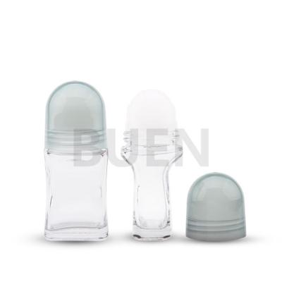 China Frosted Glass Roll On Bottle Customized / Transparent / Amber Essential Oil Roller Bottle for sale