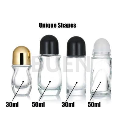 China El rodillo de cristal oval embotella el color modificado para requisitos particulares para el perfume 15ml/20ml/50ml en venta