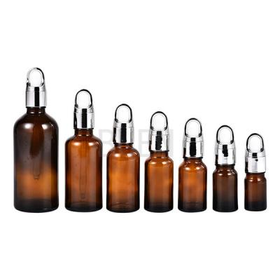 China Glass Brown Dropper Bottles Silk Screen Printing 10ml Leed Free for sale