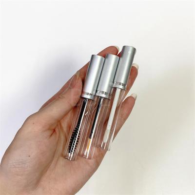 China 4.5ml Empty Lip Gloss Tubes Eyeliner Aluminum Silver With Brush for sale