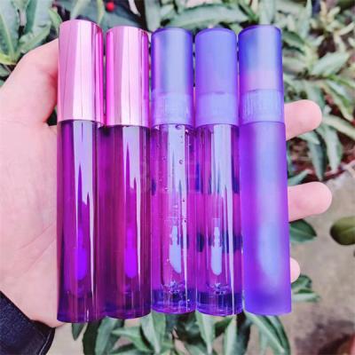 Chine Tube en plastique transparent bleu Crystal Private Label de lustre de lèvre à vendre