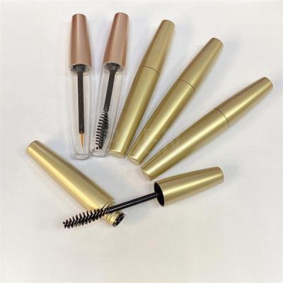China Oval Shaped Matte Rose Gold Mascara Tube With Wand Plastic PETG 7ml for sale