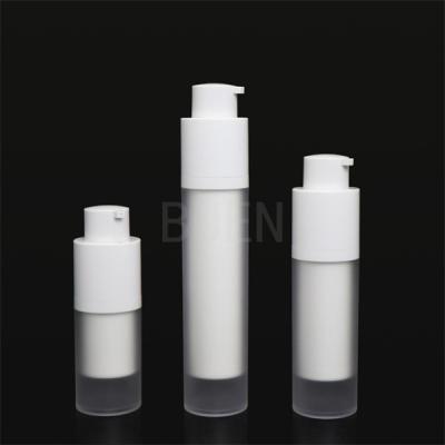China Rotary Matte White Plastic Airless Pump Cosmetic Packaging Electric Painting for sale