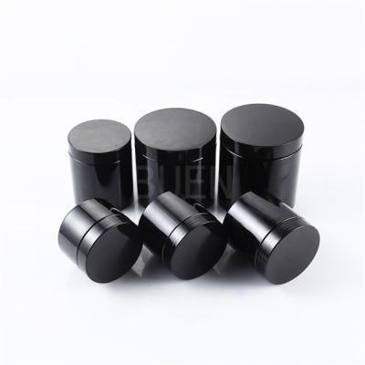 China Tarros cosméticos del negro de Buen 8oz con el tornillo de etiquetado de la tapa encima de los tarros vacíos de la loción en venta