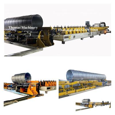 China metal spiral corrugated culvert pipe machine / helical lockseam corrugated metal pipe mill for sale