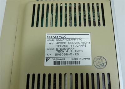 China Industrial ServoPAck  Output 0-230V  Yaskawa Japan Servopack Drive 750W SGDA-08APPY70 for sale