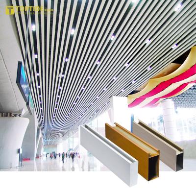 China Customized Metro Station Linear Ceiling Strip 6063 Aluminium Profile Suspended Metal Hanging Ceiling for sale