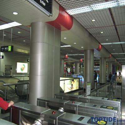 China Metro Airport Aluminium Open Cell Ceiling Decorative Lattice Square Grid Tiles Install With T Bars for sale