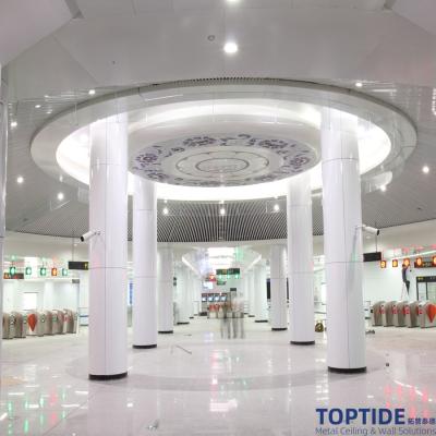 China CE Silver Fire Resistant 3.0mm White Metal Ceiling Tiles For Hotel Hall for sale
