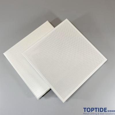 China Acoustic RAL Colors 600mm White Decorative Ceiling Tiles With Groove Line for sale