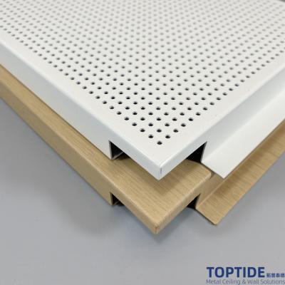 China White Office Building Acoustical Ceiling Tiles for Decorative Soundproofing Suspended Metal Ceiling Panels for sale