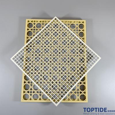 China CNC decorativo de alumínio personalizado artístico do painel que corta os painéis de teto do olhar da madeira de metal à venda