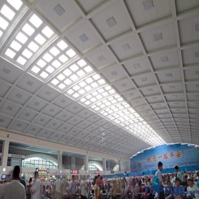 China Aluminium Beveled Edge Clip In Snap In Ceiling Metal Suspended Lattice Pattern Panel For Station for sale