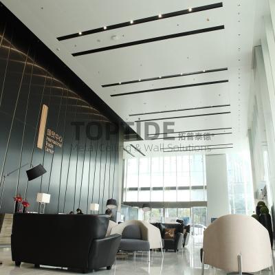 China Commercial Building Decorative Aluminum Suspended Metal water resistant ceiling tiles for sale