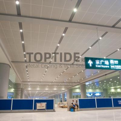 China Commercial Architectural Aluminum Metal Perforated Ceiling Tiles With Simple Suspension System for sale