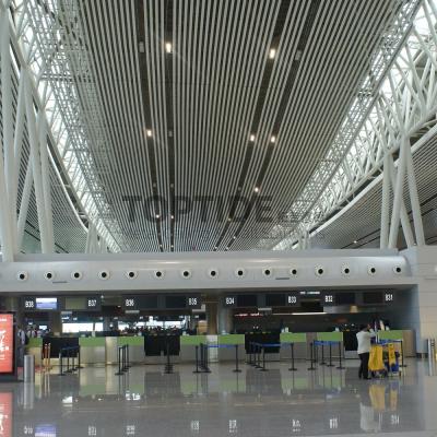 China Custom Bending Aluminum Suspended Baffle Strip Curved Ceiling Tiles for sale