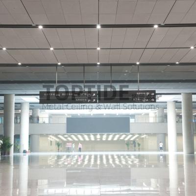 China 0.6mm Thick Aluminum Ceiling Board Powder Coated Decorative Pressed Metal Sheets 300×300mm for sale