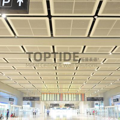 Chine Panneaux de plafond décoratifs anodisés de Diamond Shape Aluminum Curved Acoustic à vendre