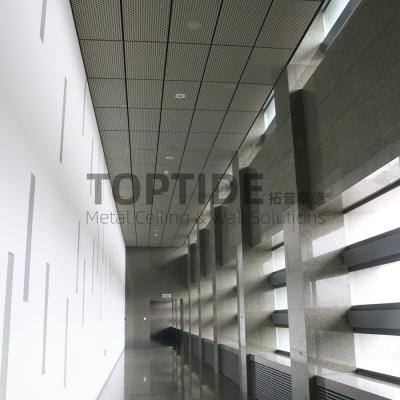 China Commercial CTC Certification Acoustical 2x2 Lay In Ceiling System Perforated Metal Ceiling for sale